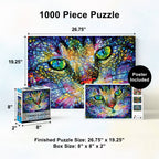 Stained Glass - Purrfect Glass 1000 Piece Jigsaw Puzzle