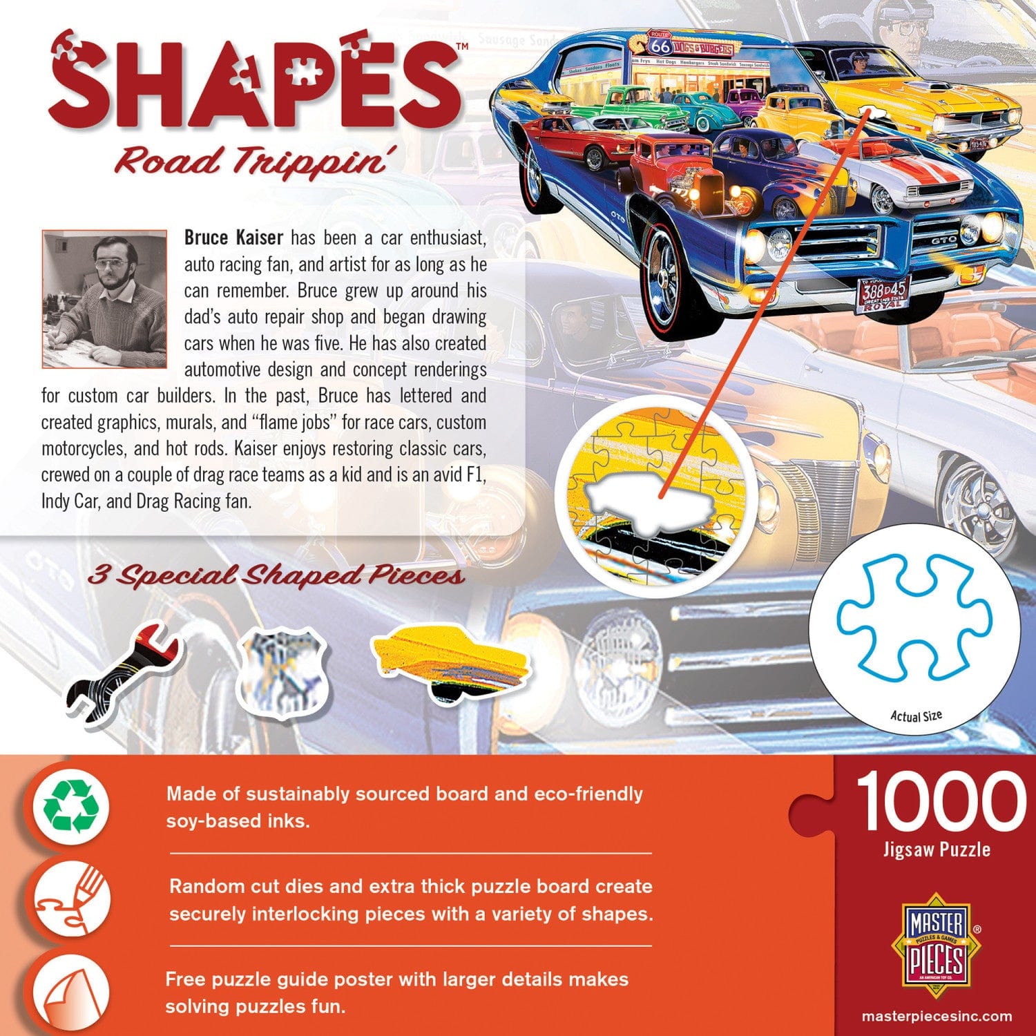 Shapes - Road Trippin 1000 Piece Shaped Jigsaw Puzzle - Out of Play