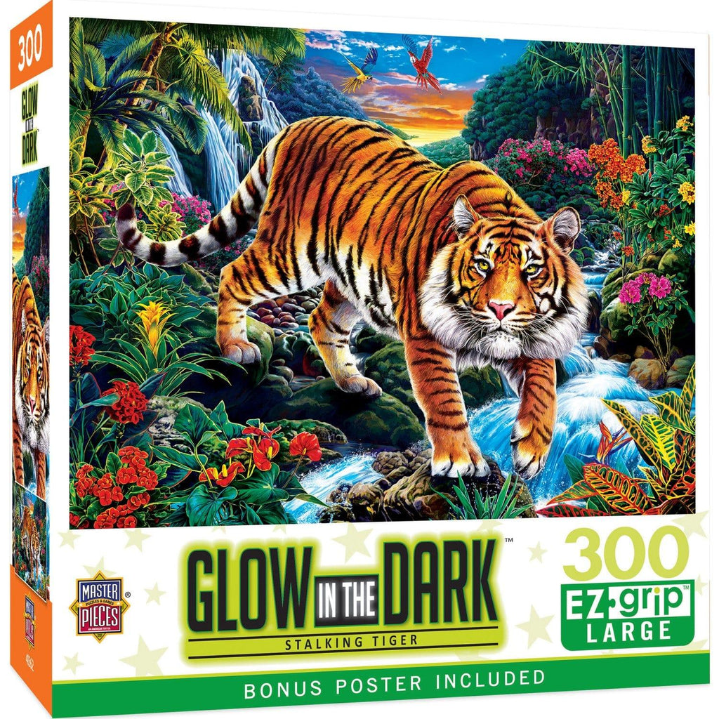 Glow in the Dark - Stalking Tiger 300 Piece EZ Grip Jigsaw Puzzle - Out of Play