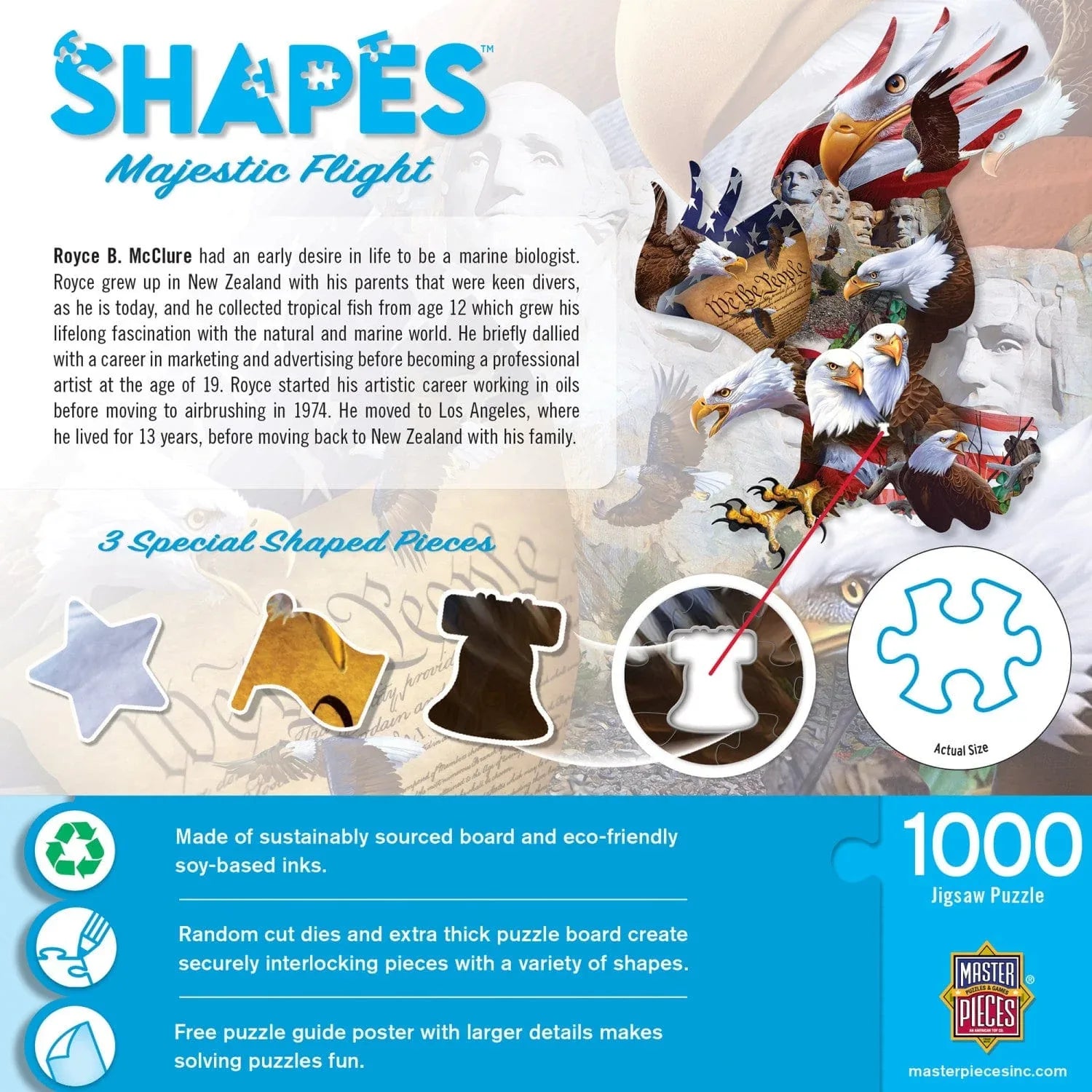 Shapes - Majestic Flight 1000 Piece Shaped Jigsaw Puzzle - Out of Play