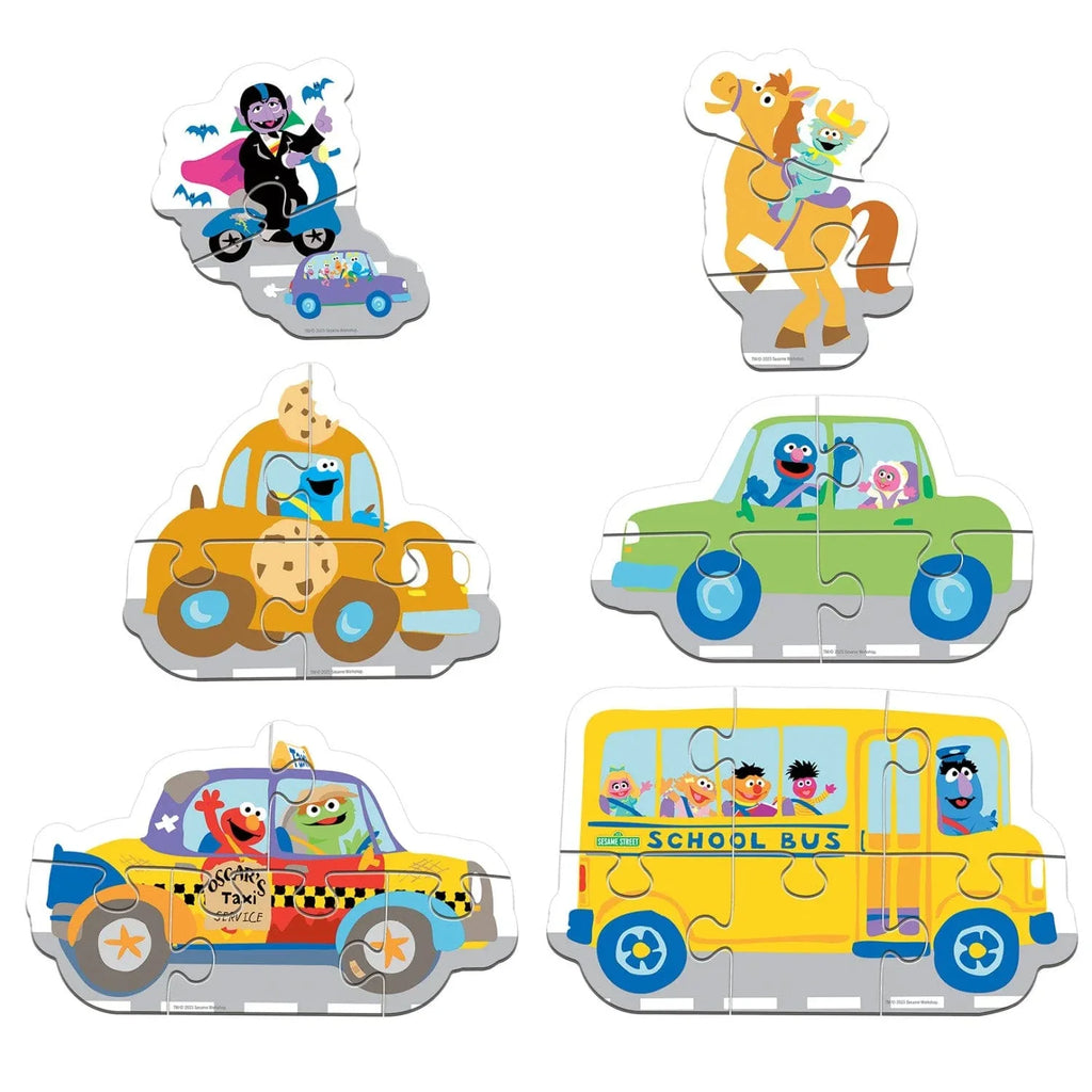 Sesame Street - Vehicles 6-Pack Mini Shaped Jigsaw Puzzles - Out of Play