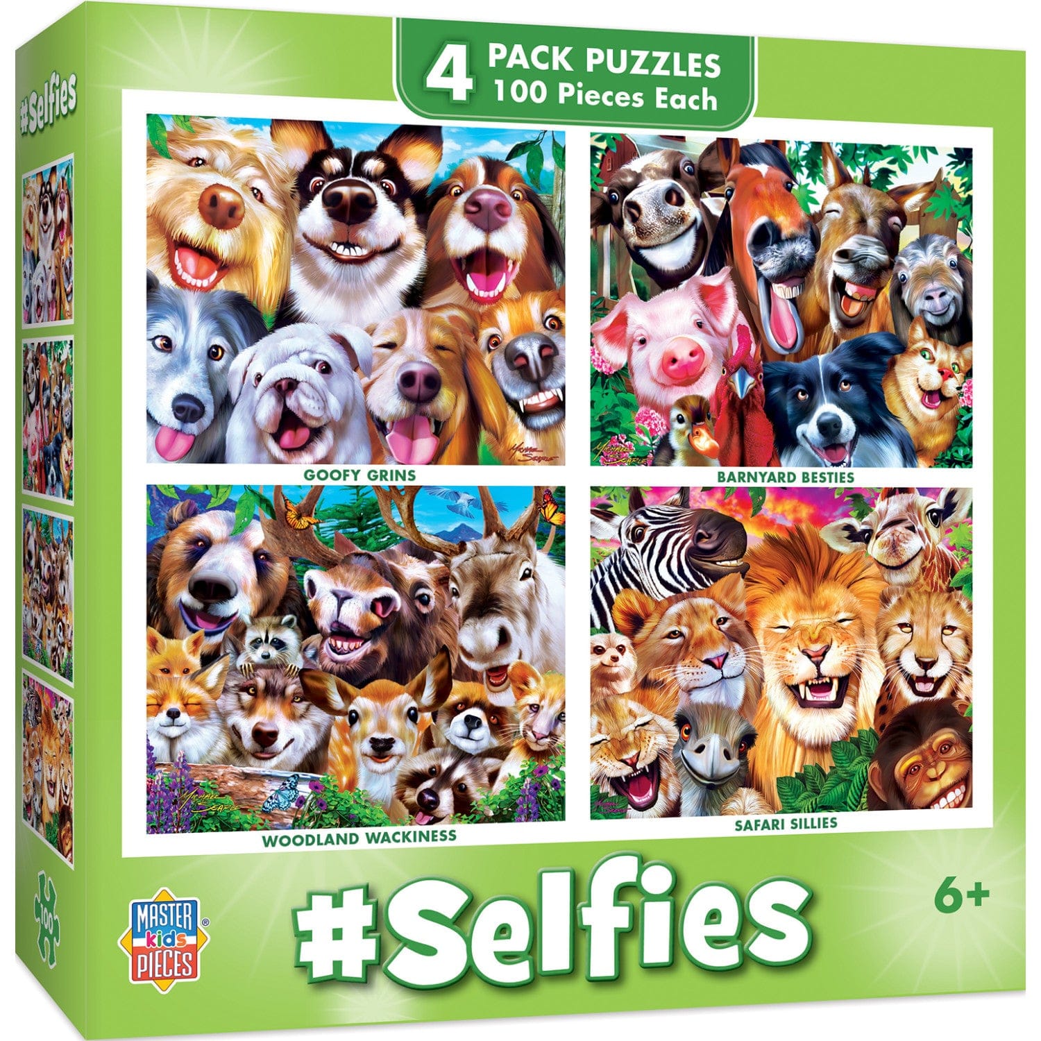Selfies 100 Piece Jigsaw Puzzles 4-Pack MasterPieces Puzzle Company INC