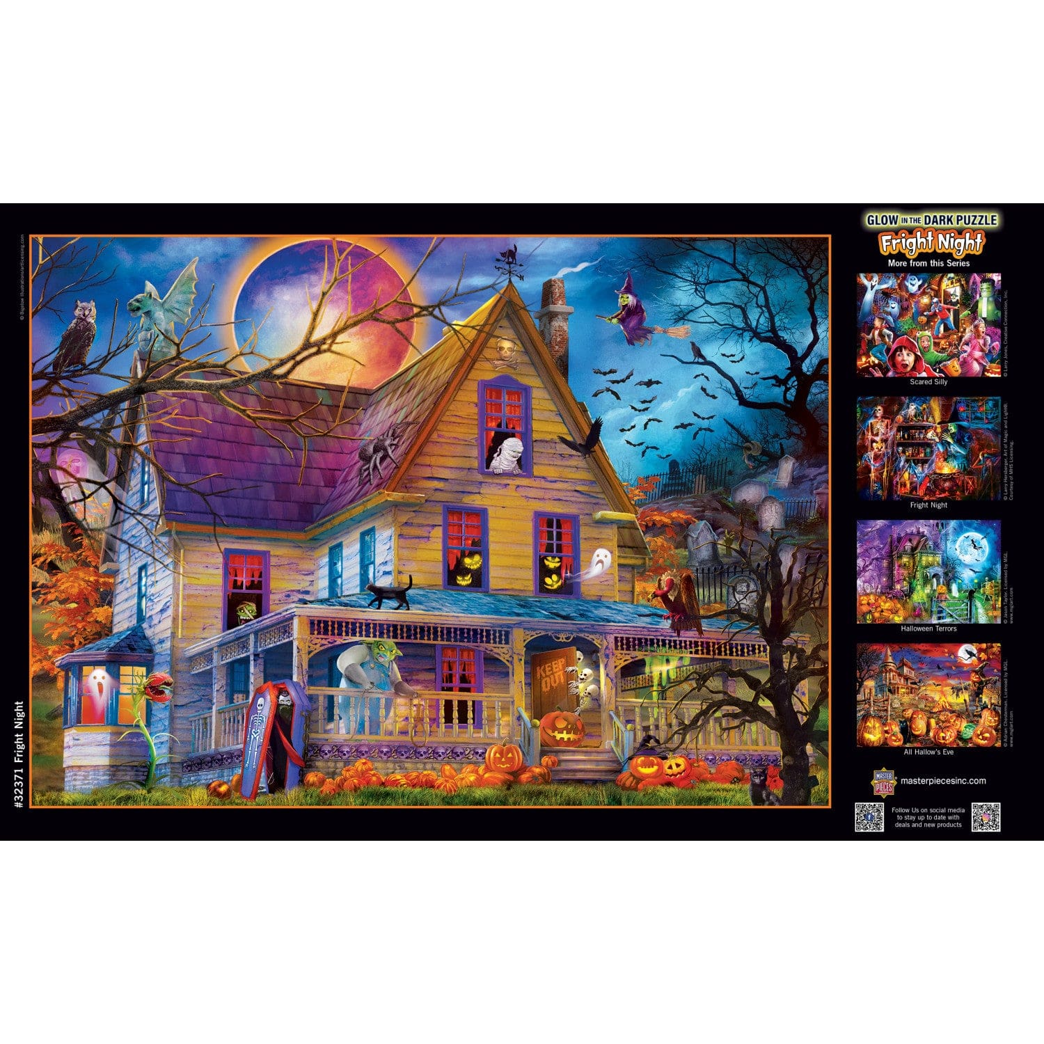Glow in the Dark - Fright Night 500 Piece Jigsaw Puzzle - Out of Play