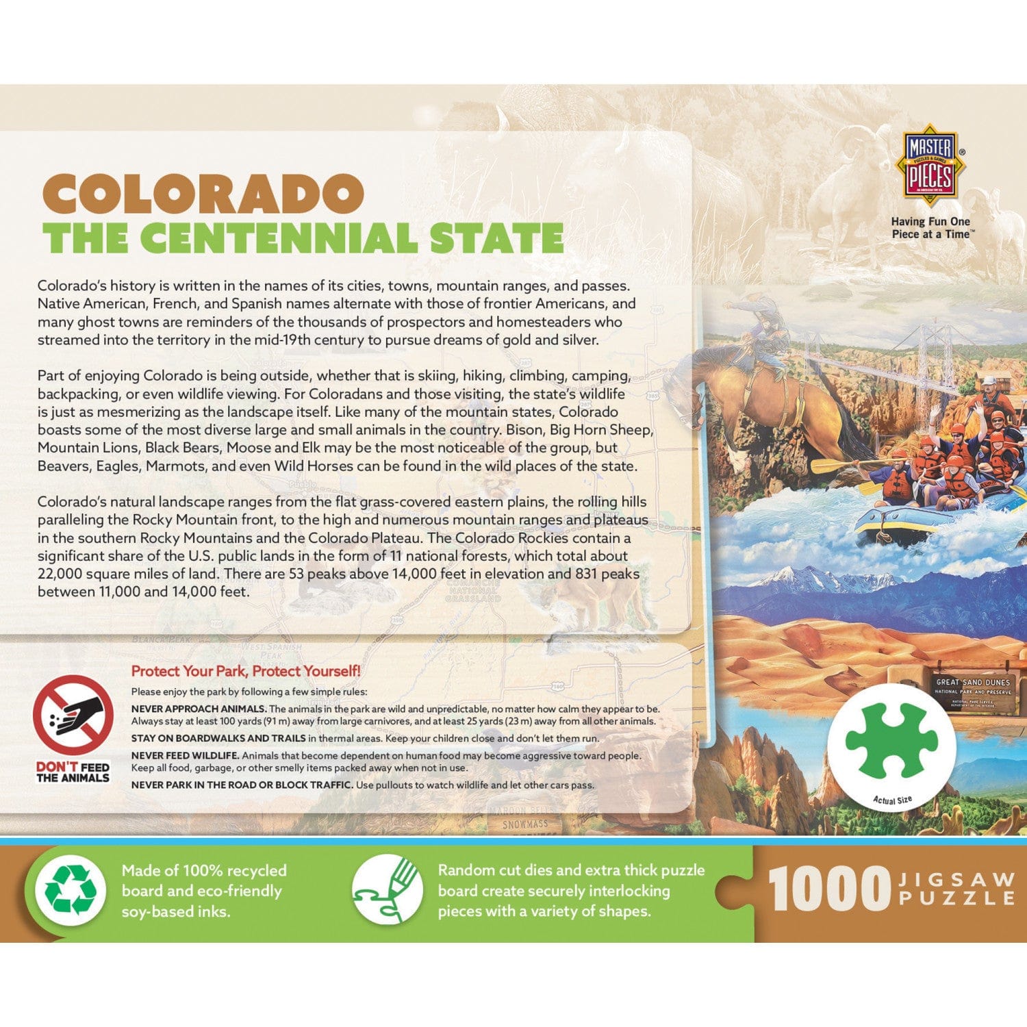 Colorado - The Centennial State 1000 Piece Jigsaw Puzzle - Out of Play