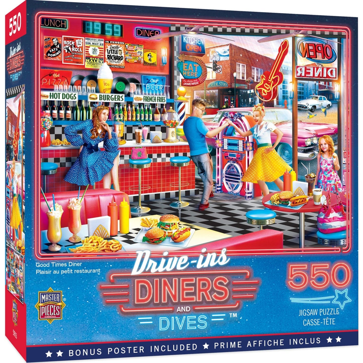 Drive-Ins, Diners & Dives - Good Times Diner 550 Piece Jigsaw Puzzle MasterPieces Puzzle Company INC