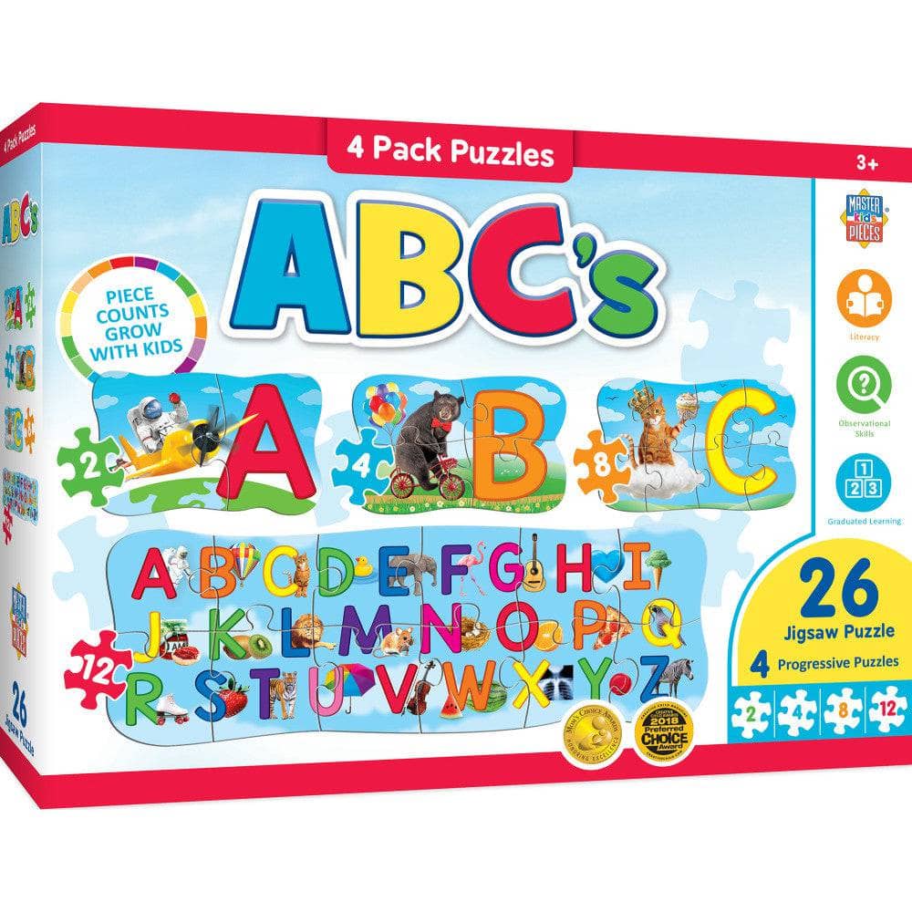 ABC's - Educational 4-Pack Jigsaw Puzzles - Out of Play