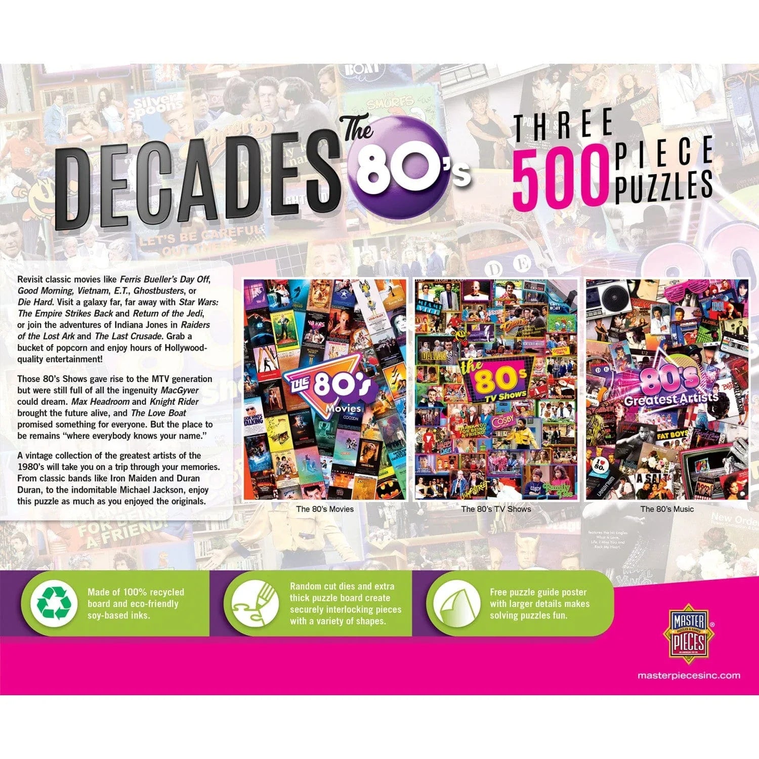 Decades - The 80's 500 Piece Jigsaw Puzzles 3 Pack - Out of Play