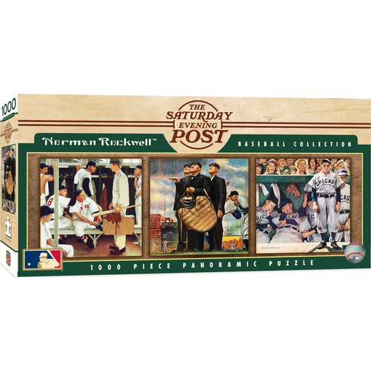 Saturday Evening Post - Baseball Collection 1000 Piece Panoramic Jigsaw Puzzle - Out of Play