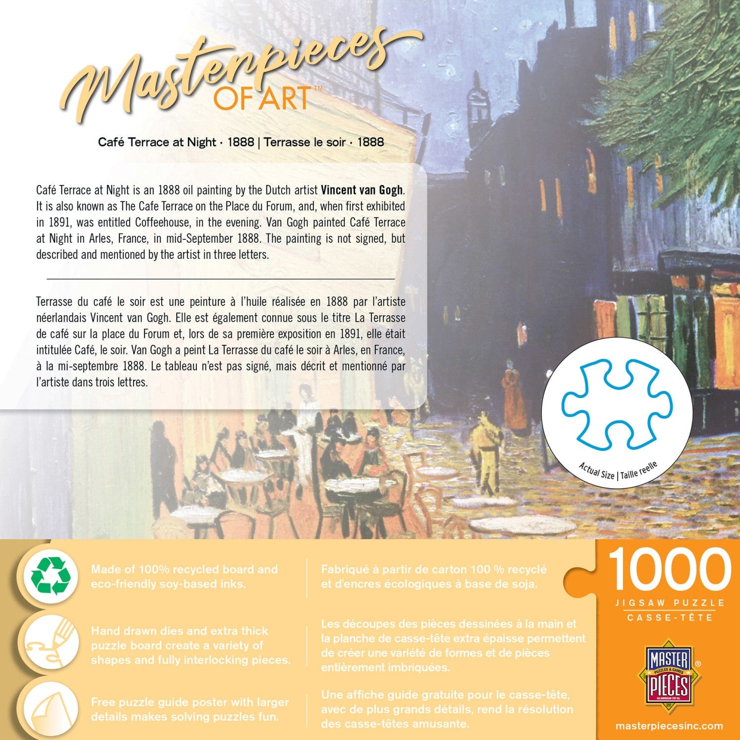 MasterPieces of Art - Cafe Terrace at Night 1000 Piece Jigsaw Puzzle - Out of Play