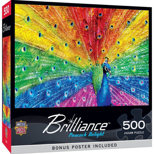Brilliance - Peacock Delight 500 Piece Jigsaw Puzzle MasterPieces Puzzle Company INC