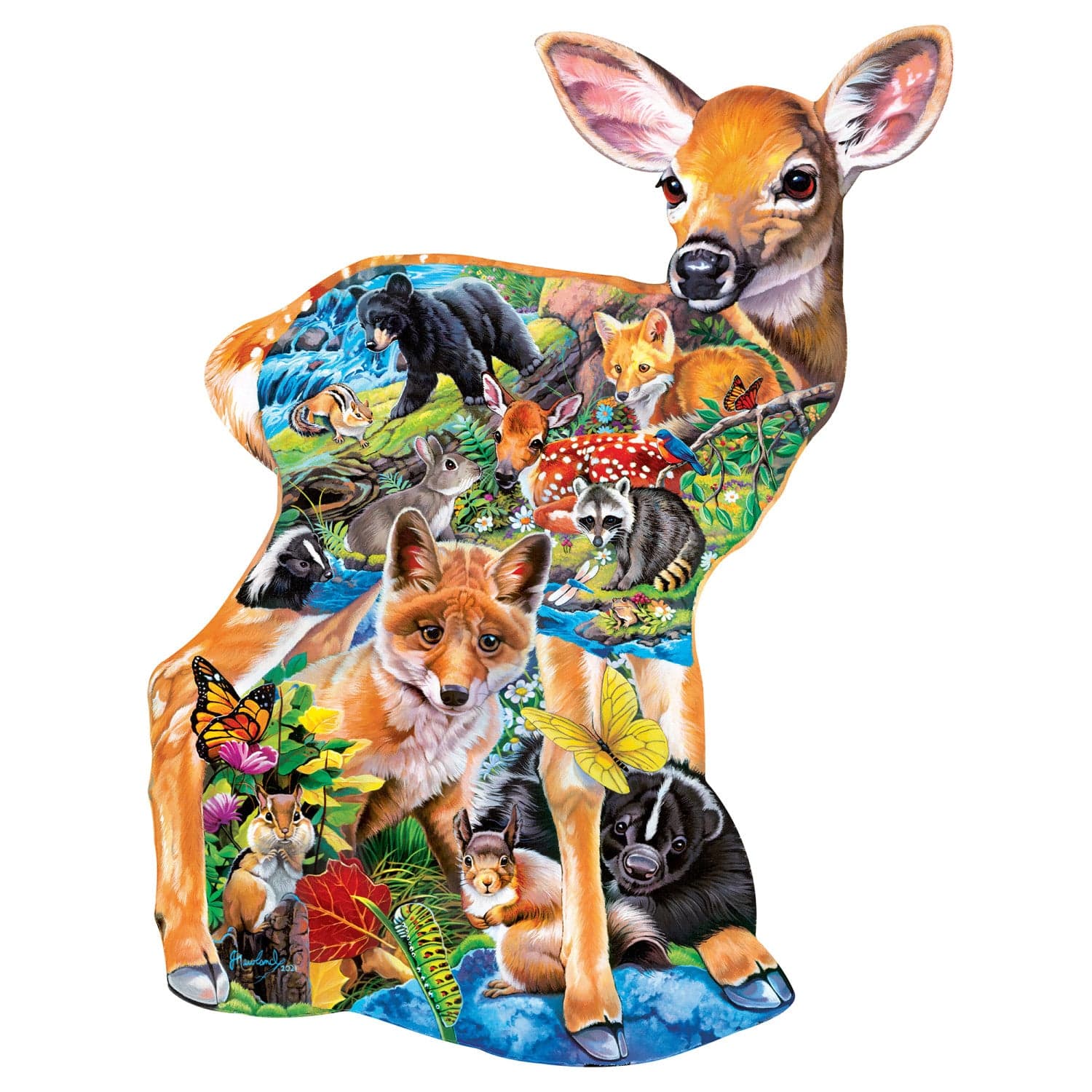 Shapes - Fawn Friends 500 Piece Jigsaw Puzzle - Out of Play