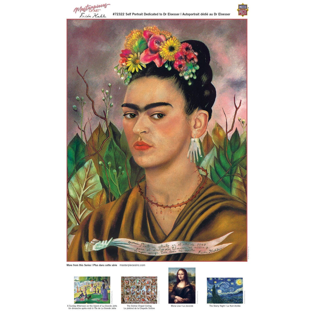 MasterPieces of Art - Frida Kahlo Self Portrait 1000 Piece Jigsaw Puzzle - Out of Play