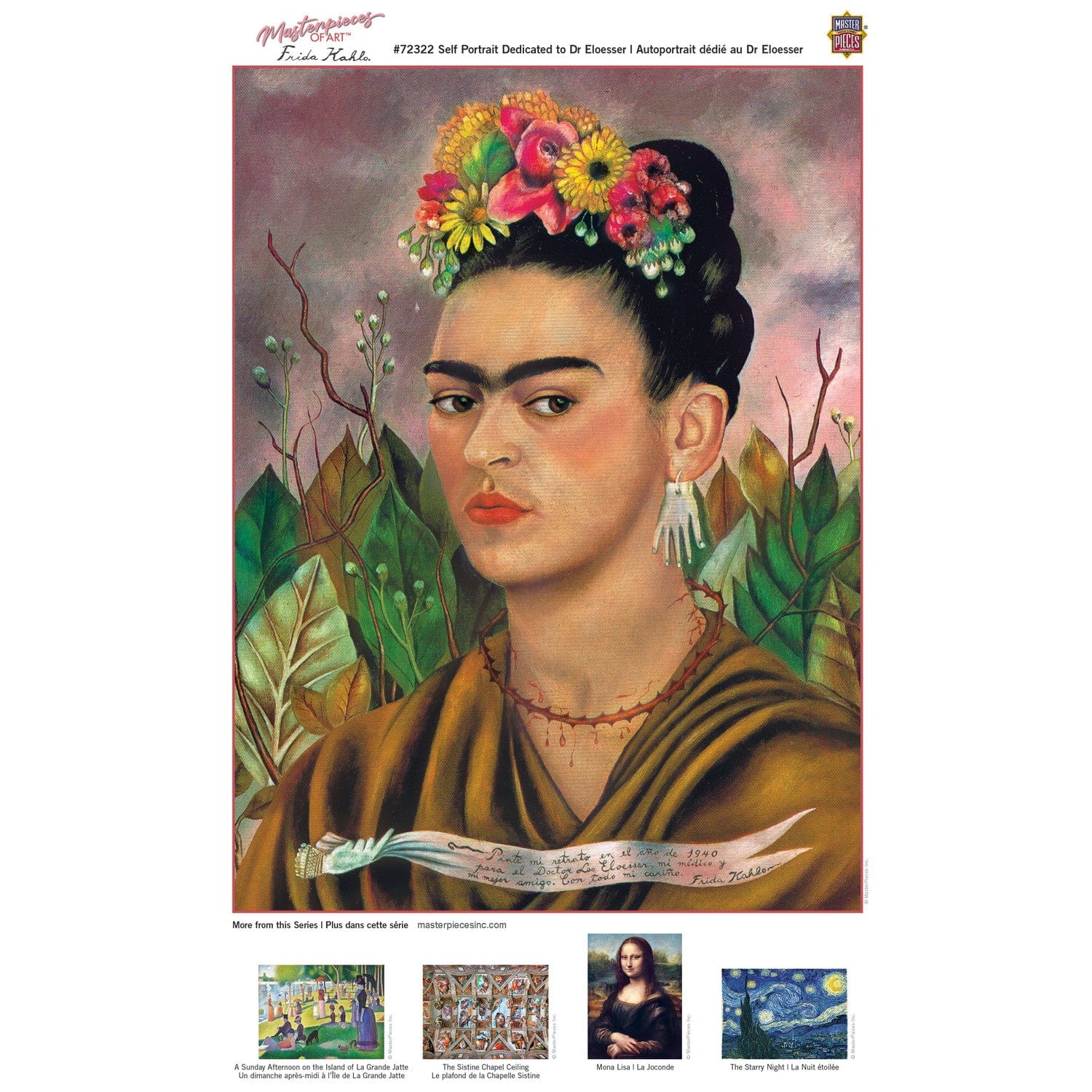 MasterPieces of Art - Frida Kahlo Self Portrait 1000 Piece Jigsaw Puzzle - Out of Play