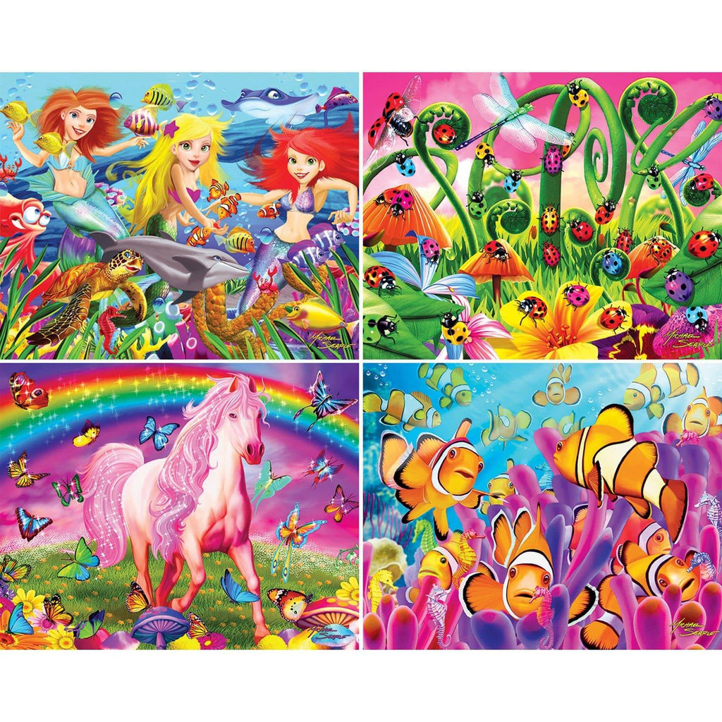 Glow in the Dark 100 Piece Jigsaw Puzzles - 4-Pack V1 - Out of Play